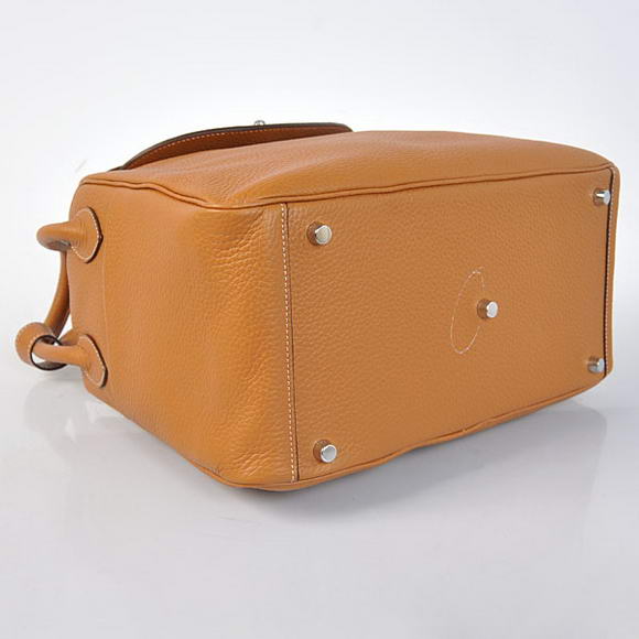 Hermes Lindy 30CM Havanne Handbags 1057 Camel Leather Silver Hardware Hermes Lindy 30CM Havanne Handbags 1057 Camel Leather Silver Hardware
