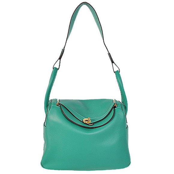Hermes Lindy 30CM Havanne Handbags 1057 Green Leather Golden Hardware Hermes Lindy 30CM Havanne Handbags 1057 Green Leather Golden Hardware