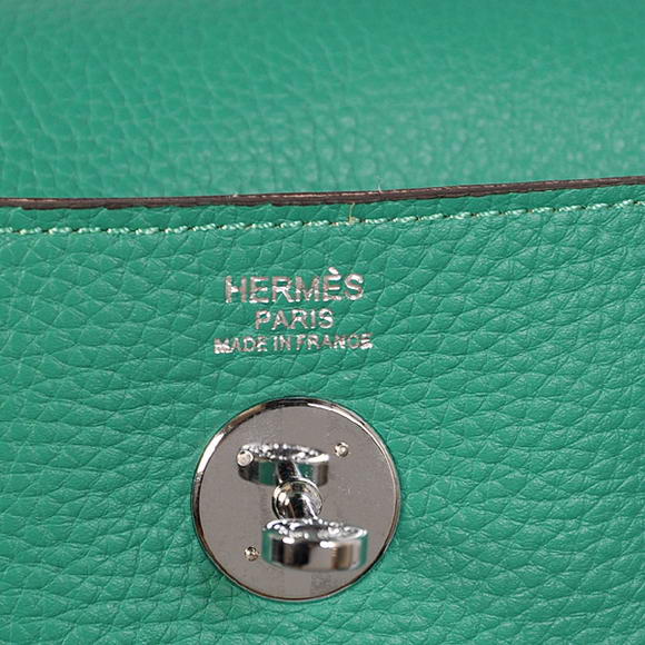 Hermes Lindy 30CM Havanne Handbags 1057 Green Leather Silver Hardware Hermes Lindy 30CM Havanne Handbags 1057 Green Leather Silver Hardware