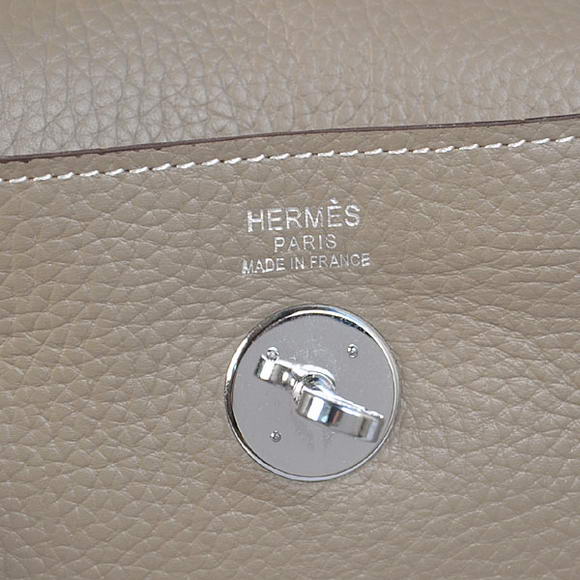 Hermes Lindy 30CM Havanne Handbags 1057 Grey Leather Silver Hardware Hermes Lindy 30CM Havanne Handbags 1057 Grey Leather Silver Hardware