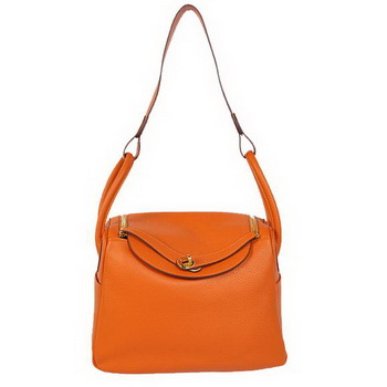 Hermes Lindy 30CM Havanne Handbags 1057 Orange Leather Golden Hardware Hermes Lindy 30CM Havanne Handbags 1057 Orange Leather Golden Hardware