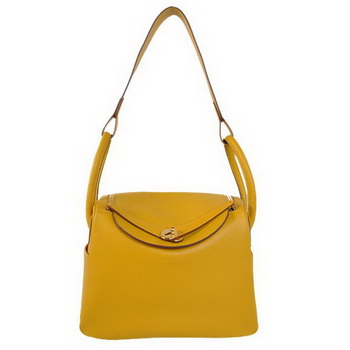 Hermes Lindy 30CM Havanne Handbags 1057 Yellow Leather Golden Hardware Hermes Lindy 30CM Havanne Handbags 1057 Yellow Leather Golden Hardware