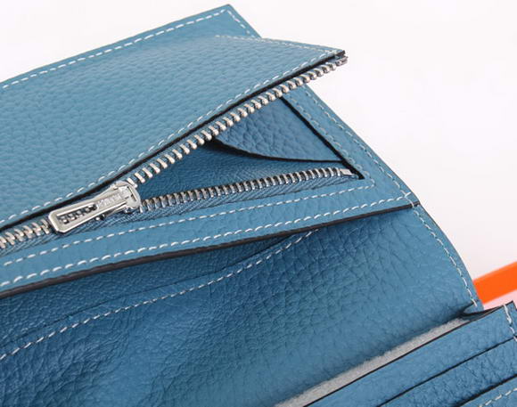 Hermes Bearn Japonaise Bi-Fold A208 Blue Hermes Bearn Japonaise Bi-Fold A208 Blue
