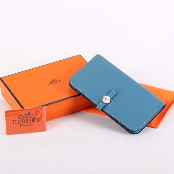 Hermes Dogon Combined Wallets A508 Blue Hermes Dogon Combined Wallets A508 Blue