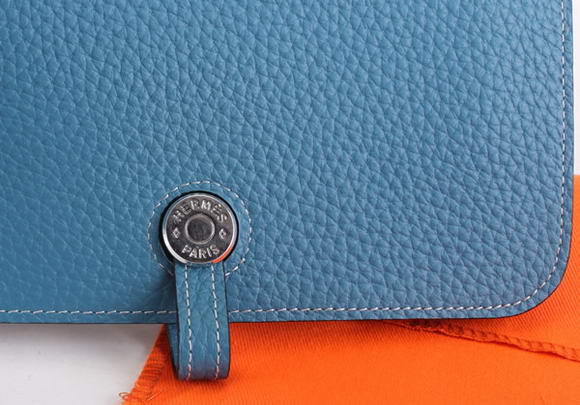 Hermes Dogon Combined Wallets A508 Blue Hermes Dogon Combined Wallets A508 Blue