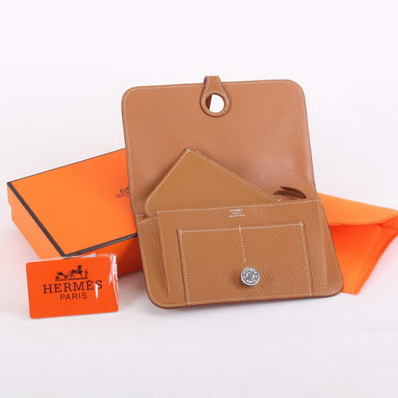 Hermes Dogon Combined Wallets A508 Coffee Hermes Dogon Combined Wallets A508 Coffee