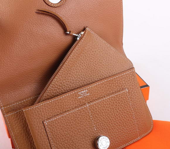 Hermes Dogon Combined Wallets A508 Coffee Hermes Dogon Combined Wallets A508 Coffee