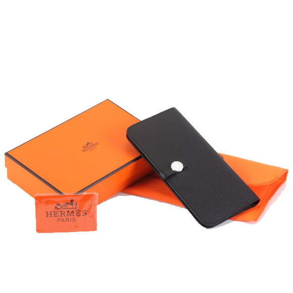 Hermes Dogon Togo Leather Wallet Travel Case A808 Black Hermes Dogon Togo Leather Wallet Travel Case A808 Black