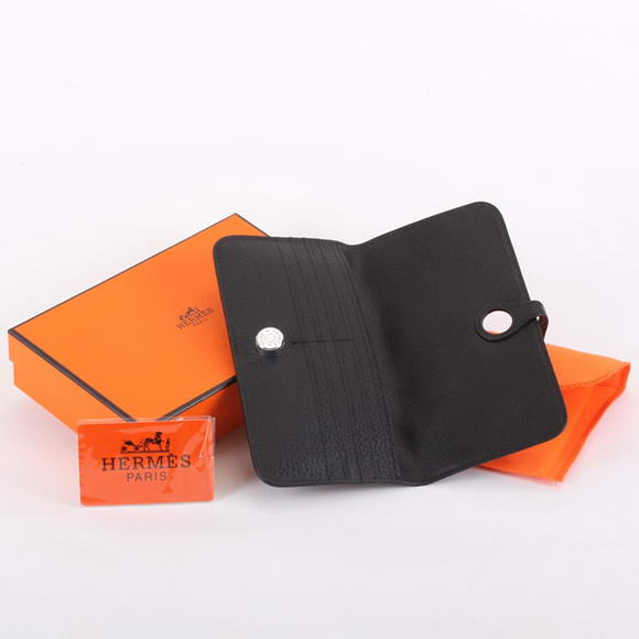 Hermes Dogon Togo Leather Wallet Travel Case A808 Black Hermes Dogon Togo Leather Wallet Travel Case A808 Black