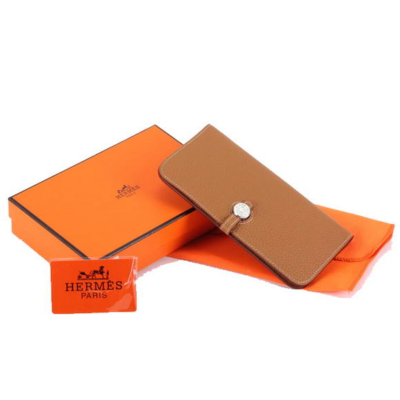 Hermes Dogon Togo Leather Wallet Travel Case A808 Coffee Hermes Dogon Togo Leather Wallet Travel Case A808 Coffee