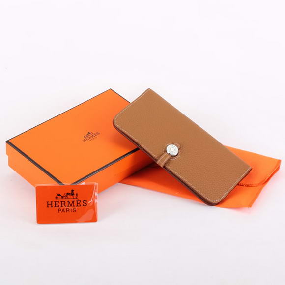 Hermes Dogon Togo Leather Wallet Travel Case A808 Coffee Hermes Dogon Togo Leather Wallet Travel Case A808 Coffee