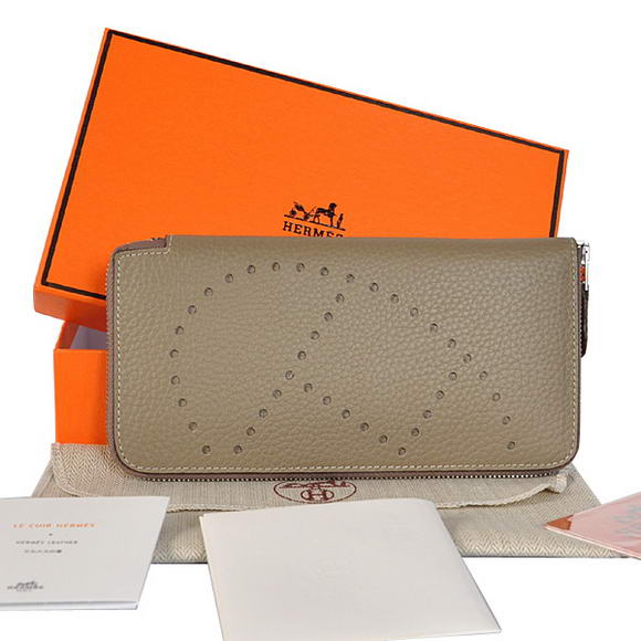 Hermes Evelyn Long Wallet Zip Purse A808 Dark Grey Hermes Evelyn Long Wallet Zip Purse A808 Dark Grey