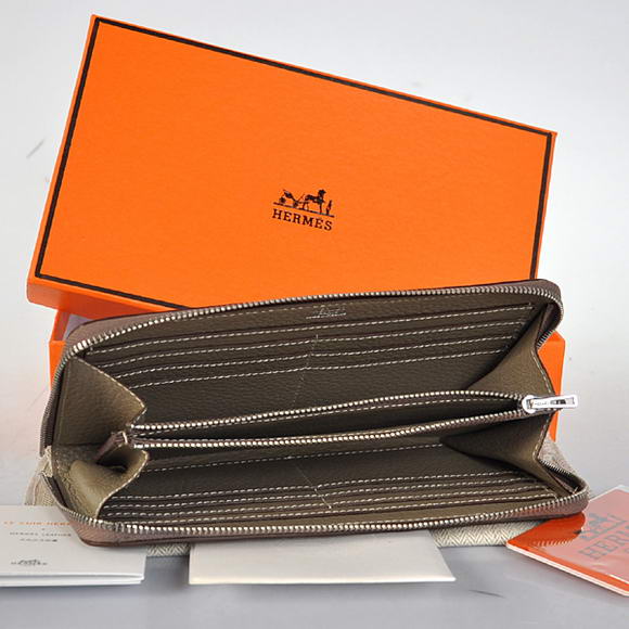 Hermes Evelyn Long Wallet Zip Purse A808 Dark Grey Hermes Evelyn Long Wallet Zip Purse A808 Dark Grey