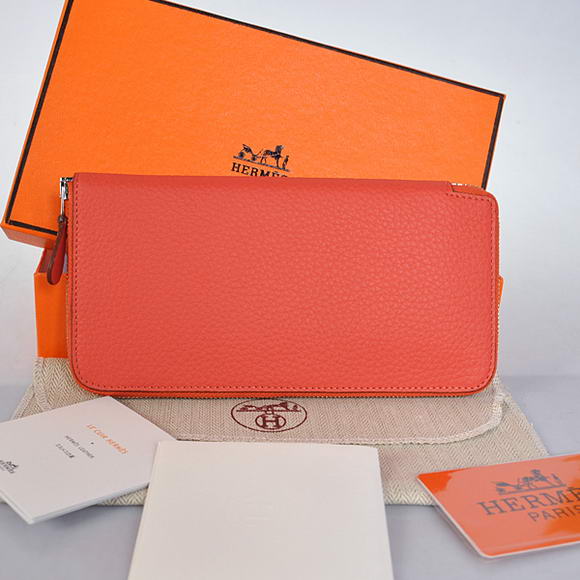 Hermes Evelyn Long Wallet Zip Purse A808 Light Red Hermes Evelyn Long Wallet Zip Purse A808 Light Red
