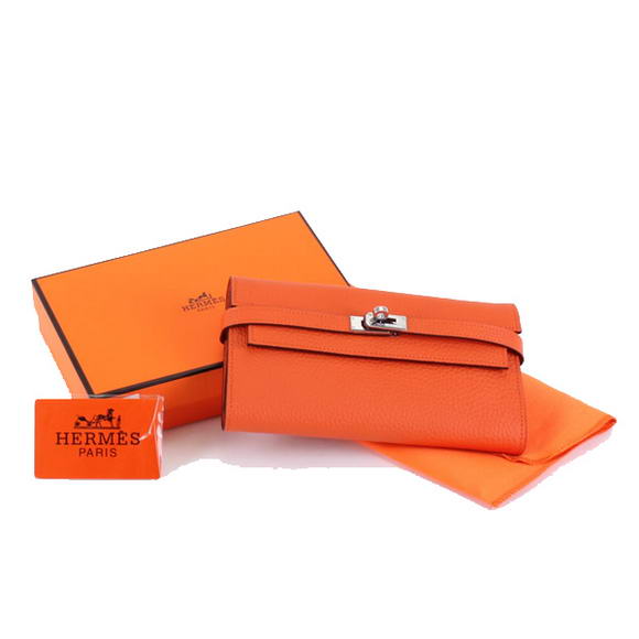 Hermes Kelly Bi-Fold Wallet A708 Orange Hermes Kelly Bi-Fold Wallet A708 Orange