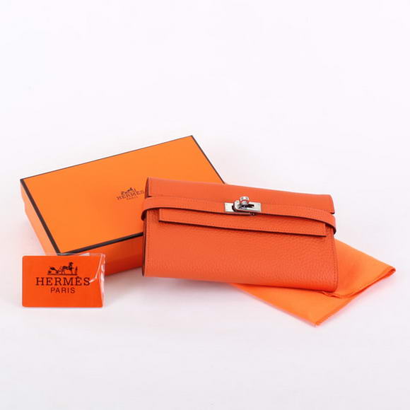 Hermes Kelly Bi-Fold Wallet A708 Orange Hermes Kelly Bi-Fold Wallet A708 Orange