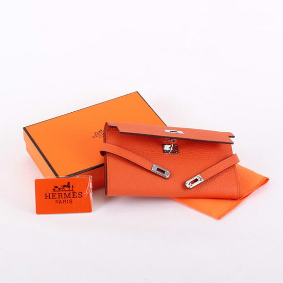 Hermes Kelly Bi-Fold Wallet A708 Orange Hermes Kelly Bi-Fold Wallet A708 Orange