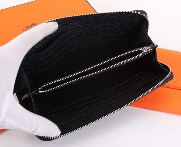 Hermes Togo Leather Perforated Zippy Wallet 9032 Black Hermes Togo Leather Perforated Zippy Wallet 9032 Black