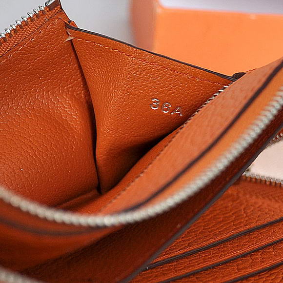 Hermes Zipper Cards Wallet Togo Leather A908 Orange Hermes Zipper Cards Wallet Togo Leather A908 Orange