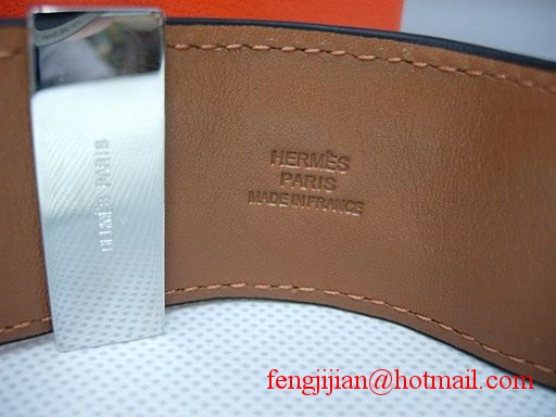 2010 Hermes Black Leather Silver Bangle 1171 2010 Hermes Black Leather Silver Bangle 1171