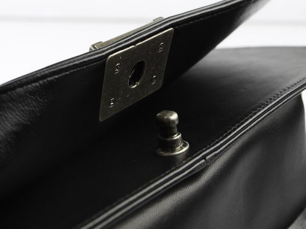 Chanel A67026 Black Lambskin Leather Le Boy Flap Shoulder Bag Chanel A67026 Black Lambskin Leather Le Boy Flap Shoulder Bag