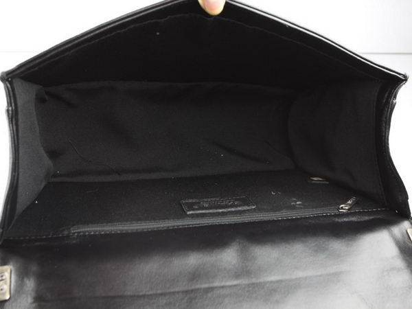 Chanel A67026 Black Lambskin Leather Le Boy Flap Shoulder Bag Chanel A67026 Black Lambskin Leather Le Boy Flap Shoulder Bag