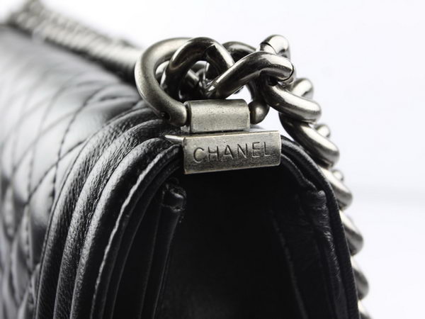 Chanel A67026 Black Lambskin Leather Le Boy Flap Shoulder Bag Chanel A67026 Black Lambskin Leather Le Boy Flap Shoulder Bag