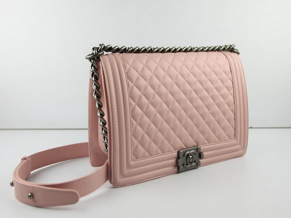 Chanel A67026 Pink Lambskin Leather Le Boy Flap Shoulder Bag Chanel A67026 Pink Lambskin Leather Le Boy Flap Shoulder Bag