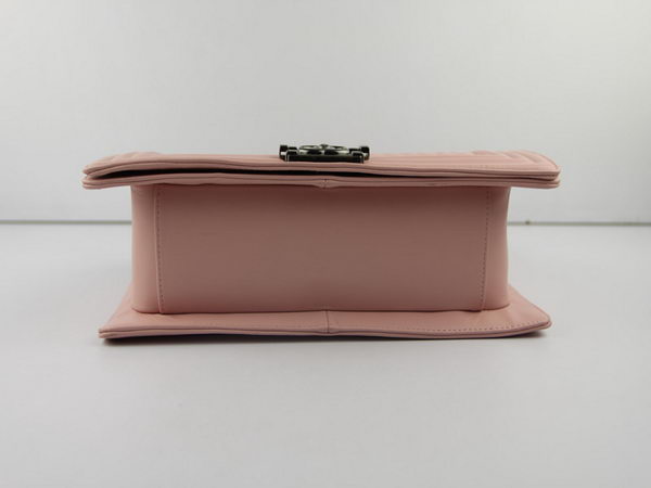 Chanel A67026 Pink Lambskin Leather Le Boy Flap Shoulder Bag Chanel A67026 Pink Lambskin Leather Le Boy Flap Shoulder Bag