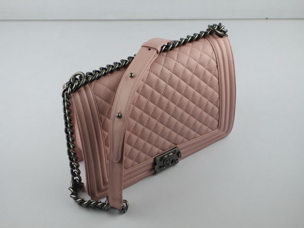 Chanel A67026 Pink Lambskin Leather Le Boy Flap Shoulder Bag Chanel A67026 Pink Lambskin Leather Le Boy Flap Shoulder Bag
