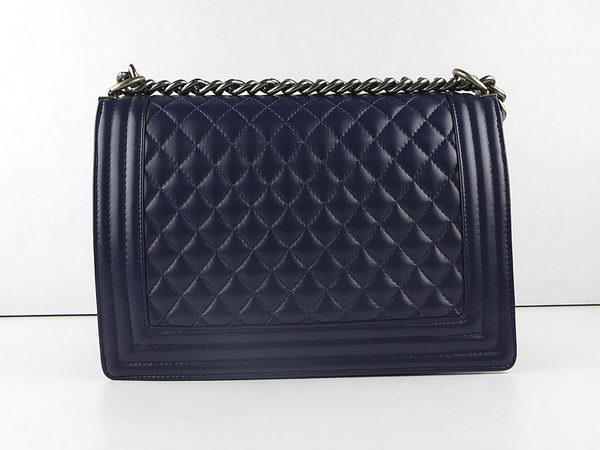 Chanel A67026 Royalblue Large Le Boy Flap Shoulder Bag Silver Chanel A67026 Royalblue Large Le Boy Flap Shoulder Bag Silver