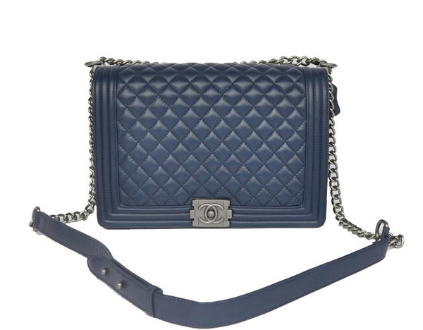 Chanel A67087 Royalblue Sheepskin Leather Le Boy Flap Shoulder Bag Chanel A67087 Royalblue Sheepskin Leather Le Boy Flap Shoulder Bag