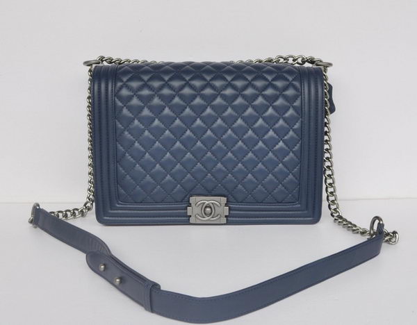 Chanel A67087 Royalblue Sheepskin Leather Le Boy Flap Shoulder Bag Chanel A67087 Royalblue Sheepskin Leather Le Boy Flap Shoulder Bag