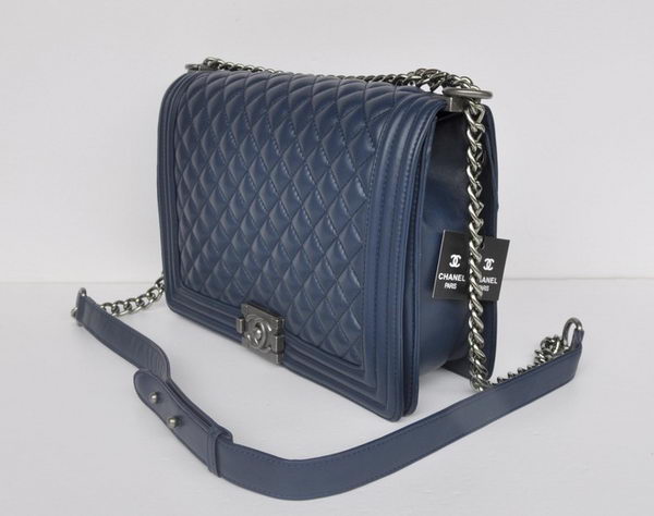 Chanel A67087 Royalblue Sheepskin Leather Le Boy Flap Shoulder Bag Chanel A67087 Royalblue Sheepskin Leather Le Boy Flap Shoulder Bag