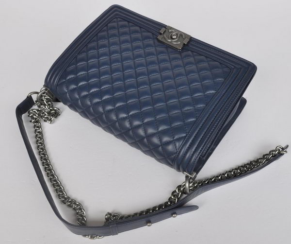 Chanel A67087 Royalblue Sheepskin Leather Le Boy Flap Shoulder Bag Chanel A67087 Royalblue Sheepskin Leather Le Boy Flap Shoulder Bag