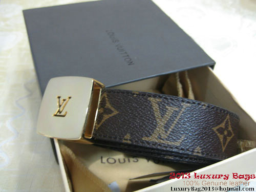 Louis Vuitton Monogram Canvas Reversible Belt M6890M Golden Louis Vuitton Monogram Canvas Reversible Belt M6890M Golden