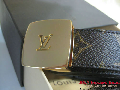 Louis Vuitton Monogram Canvas Reversible Belt M6890M Golden Louis Vuitton Monogram Canvas Reversible Belt M6890M Golden