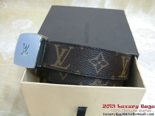 Louis Vuitton Monogram Canvas Reversible Belt M6890M Silver Louis Vuitton Monogram Canvas Reversible Belt M6890M Silver