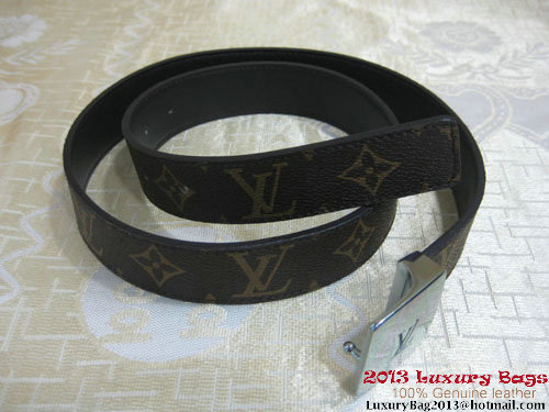 Louis Vuitton Monogram Canvas Reversible Belt M6890M Silver Louis Vuitton Monogram Canvas Reversible Belt M6890M Silver
