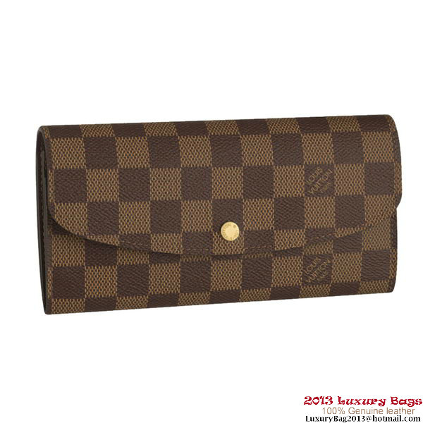 Louis Vuitton Damier Ebene Canvas Emille Wallet N63019 Louis Vuitton Damier Ebene Canvas Emille Wallet N63019