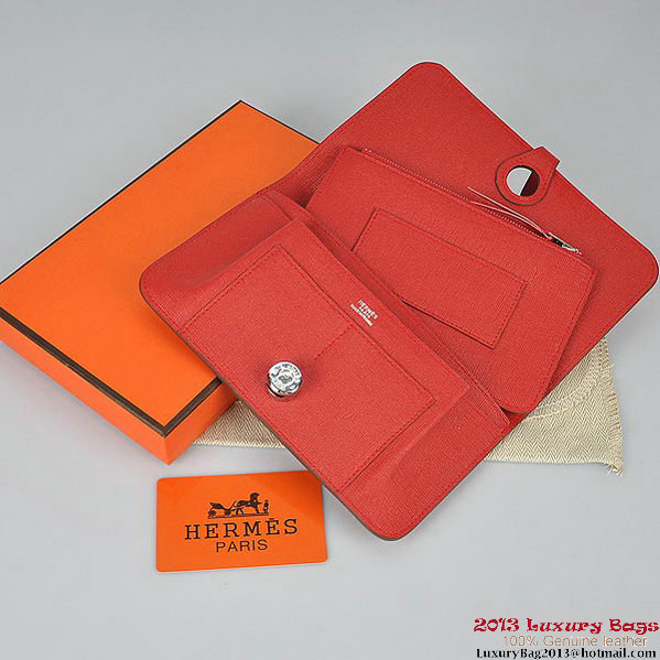 Hermes Dogon Wallet Travel Case H001 Red Hermes Dogon Wallet Travel Case H001 Red