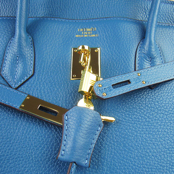 Hermes Birkin 6099 40CM Togo Bag Blue Gold padlock Hermes Birkin 6099 40CM Togo Bag Blue Gold padlock