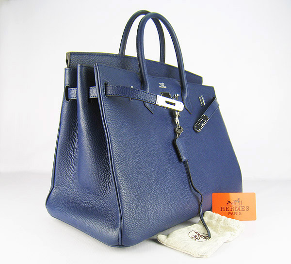 Hermes Birkin 40CM Togo Bag Dark Blue 6099 Silver Hermes Birkin 40CM Togo Bag Dark Blue 6099 Silver