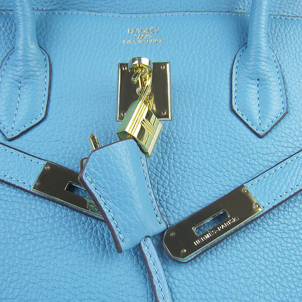 Hermes Birkin 40CM Togo Bag Light Blue 6099 Gold Hermes Birkin 40CM Togo Bag Light Blue 6099 Gold