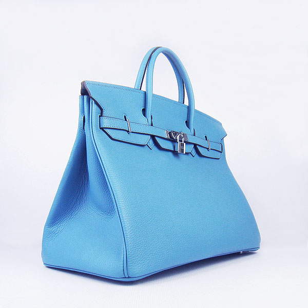 Hermes Birkin 40CM Togo Bag Light Blue 6099 Silver Hermes Birkin 40CM Togo Bag Light Blue 6099 Silver