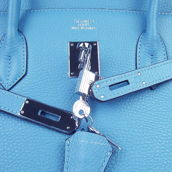 Hermes Birkin 40CM Togo Bag Light Blue 6099 Silver Hermes Birkin 40CM Togo Bag Light Blue 6099 Silver