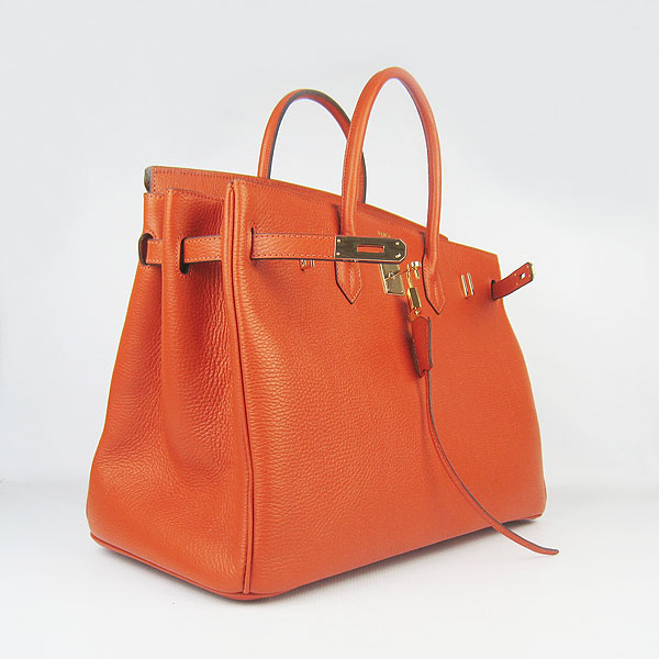 Hermes Birkin 40CM Togo Bag Orange 6099 Gold Hermes Birkin 40CM Togo Bag Orange 6099 Gold