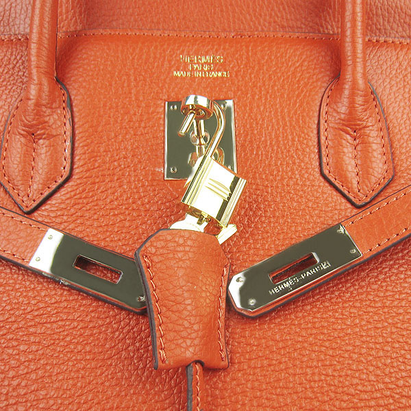 Hermes Birkin 40CM Togo Bag Orange 6099 Gold Hermes Birkin 40CM Togo Bag Orange 6099 Gold