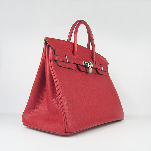 Hermes Birkin 40CM Togo Bag Red 6099 Silver Hermes Birkin 40CM Togo Bag Red 6099 Silver