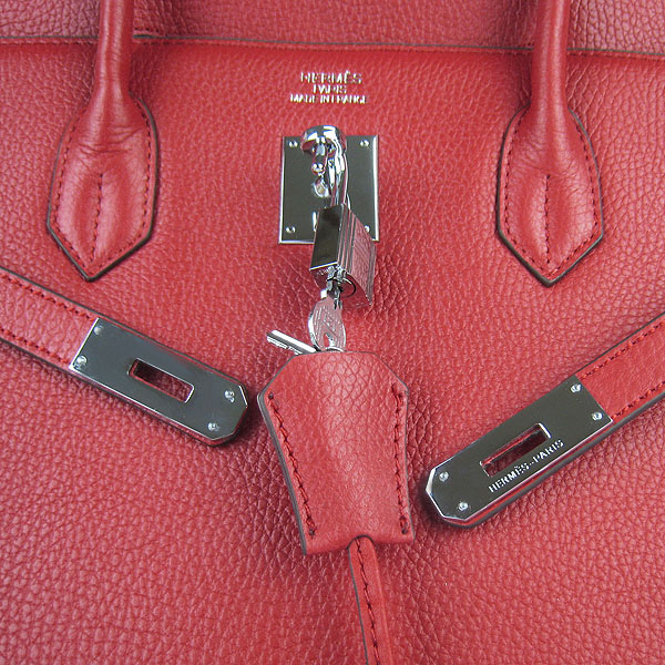 Hermes Birkin 40CM Togo Bag Red 6099 Silver Hermes Birkin 40CM Togo Bag Red 6099 Silver